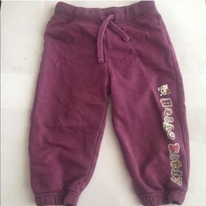 Hello Kitty purple sweatpants.